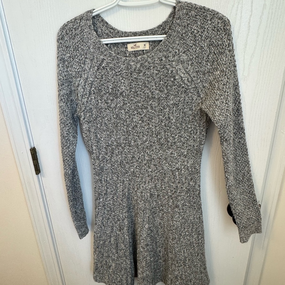 Hollister Charcoal Knit Sweater Dress Medium